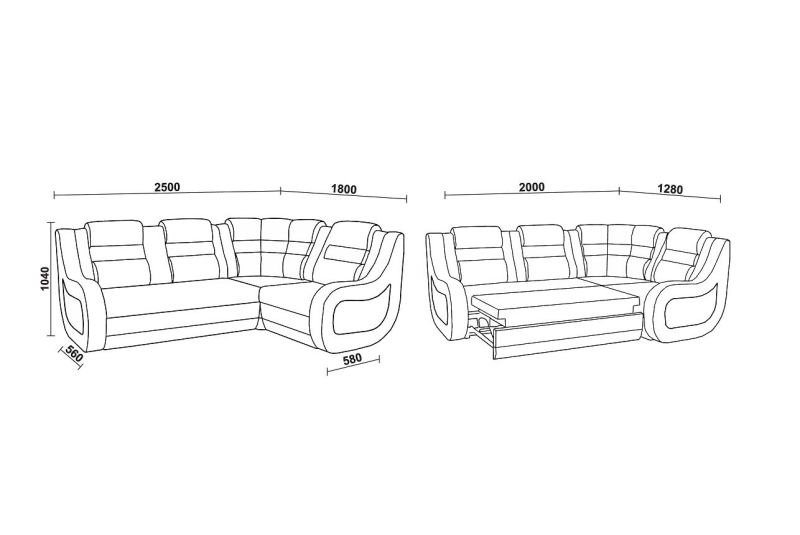 Диван угловой длина 2500